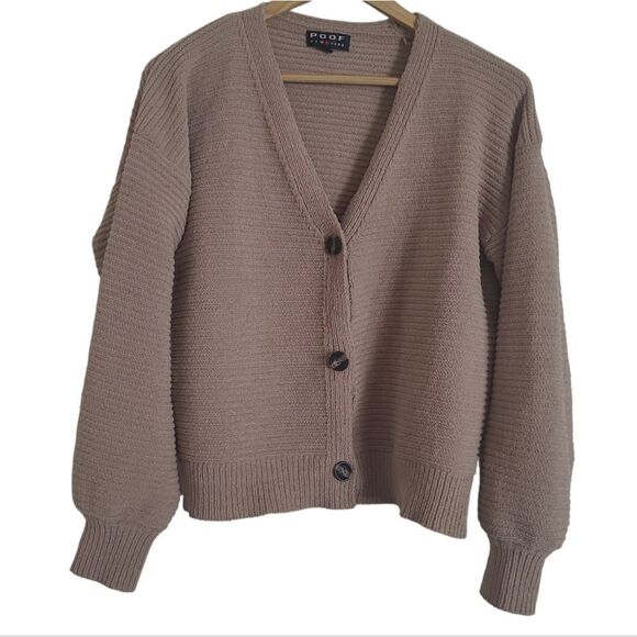 Poof! Sweaters - Poof new york sweater size medium tan cardigan